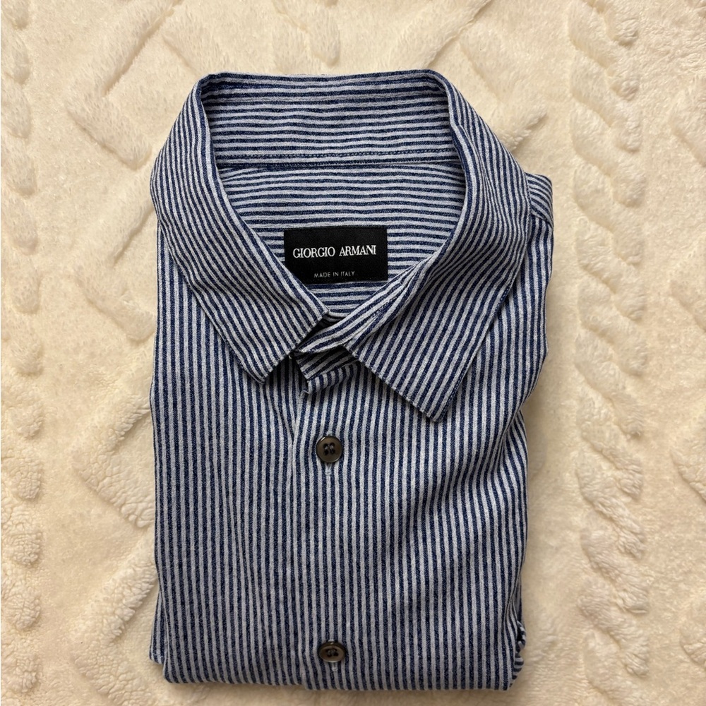 GIORGIO ARMANI Striped Shirt US15.5 EU39